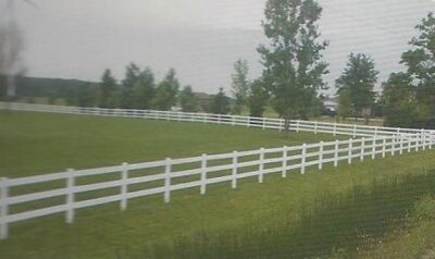 Ranch Profile, vinyl fence in White